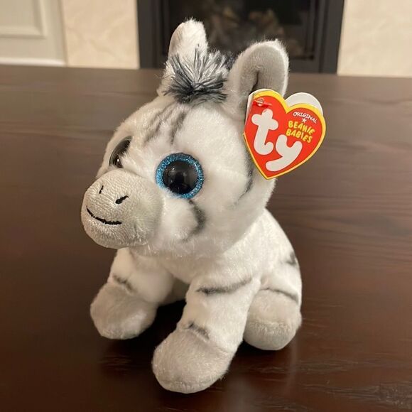 Stripes the Zebra Ty Original Beanie Babies VelveTy NWT Excellent Condition 6.5” - Picture 1 of 9